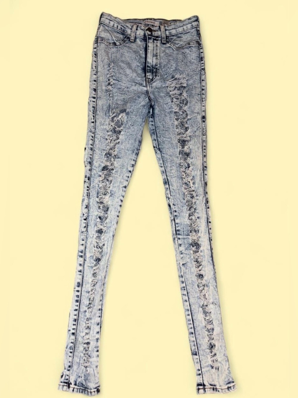 Vibrant M.I.U Acid Wash Distressed Skinny Jeans Size 7
